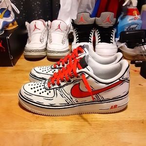 Men's Size-10 CUSTOM Air force 1 '07 Cartoon Af1